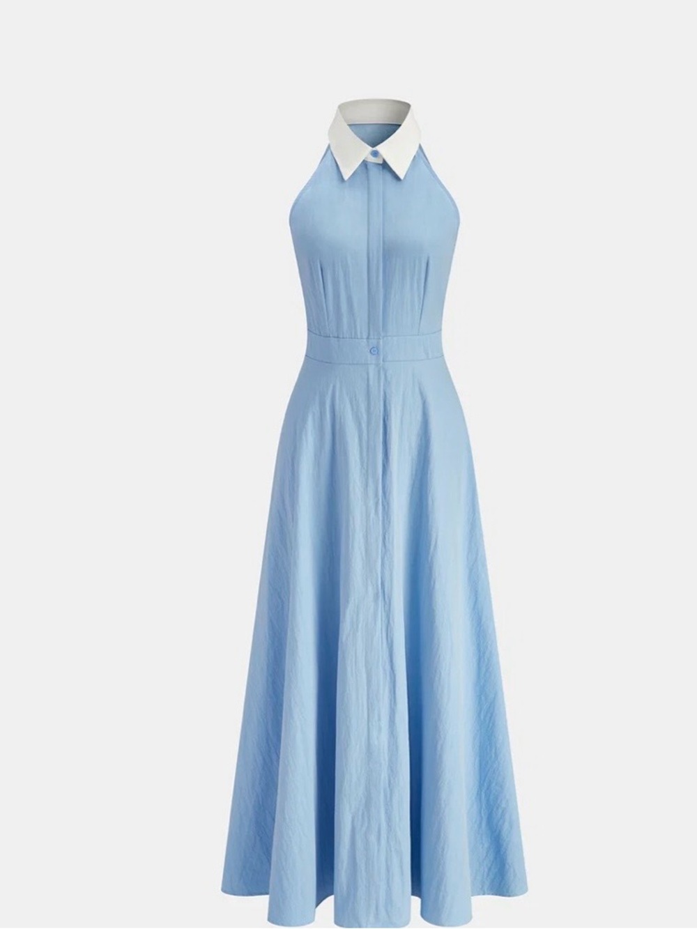 NWT COMMENSE Blue Contrast Collar Sleeveless Maxi Dress XS
